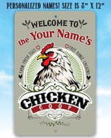 Personalized - Chicken Coop - Metal Sign