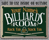 Personalized - Family Pool/Game Room - Metal Sign