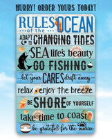 Rules of the Ocean - Metal Sign