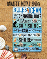 Rules of the Ocean - Metal Sign