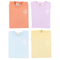 Embroidered Comfort Colors Tee - 1 Birth Flower w/ White Thread (pocket)