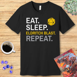 Warlock Class T-Shirt – 'Eat, Sleep, Eldritch Blast, Repeat'