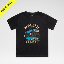 WHEELIE RADICAL TEE - BLUE EDITION (FRONT ONLY)