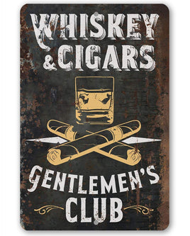 Whiskey & Cigars - Metal Sign