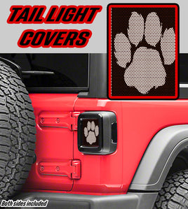 White paw print Taillight cover decal