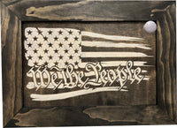 American Flag Gun Cabinet We The People Decorative and Secure Hidden Gun Safe (Black and White)