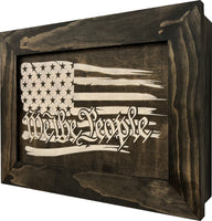 American Flag Gun Cabinet We The People Decorative and Secure Hidden Gun Safe (Black and White)