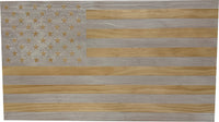 American Flag Decorative & Secure Wall-Mounted Gun Cabinet (Whitewashed)